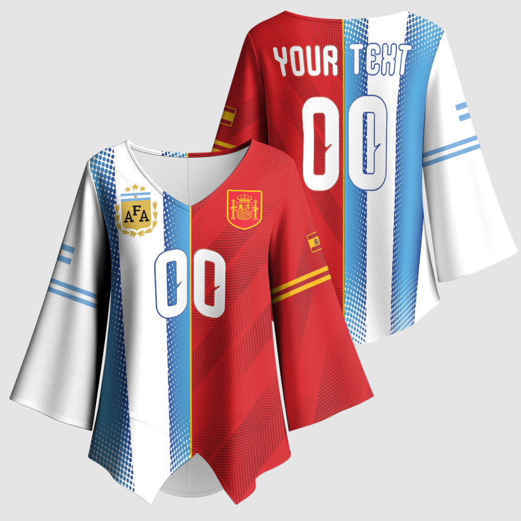 Custom Espana Argentina 2026 Kimono Sleeve Blouse Copa Mundial Final
