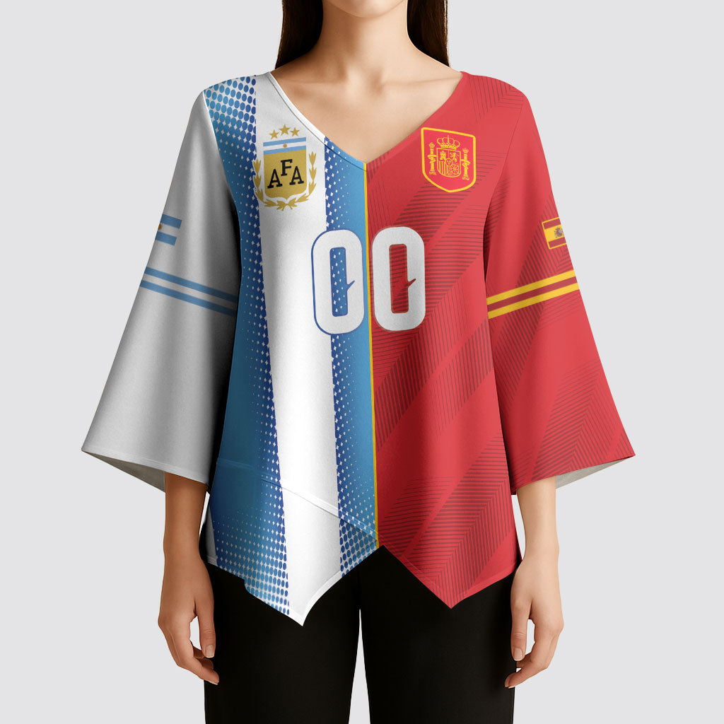 Custom Espana Argentina 2026 Kimono Sleeve Blouse Copa Mundial Final