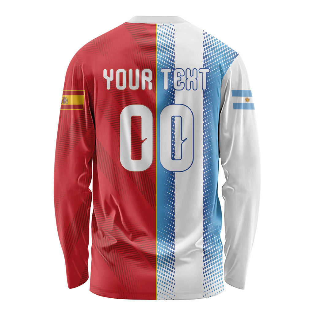 Custom Espana Argentina 2026 Long Sleeve Shirt Copa Mundial Final