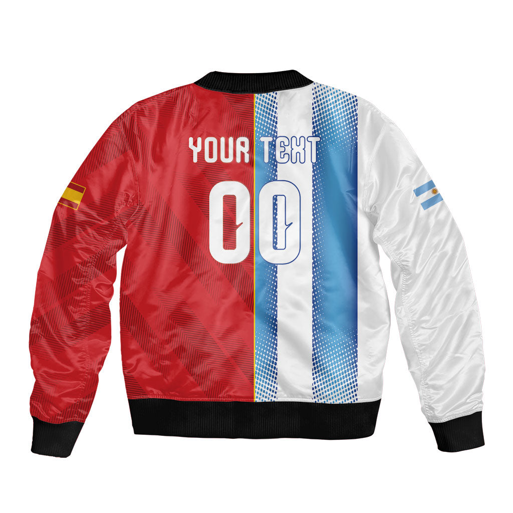 Custom Espana Argentina 2026 Sleeve Zip Bomber Jacket Copa Mundial Final