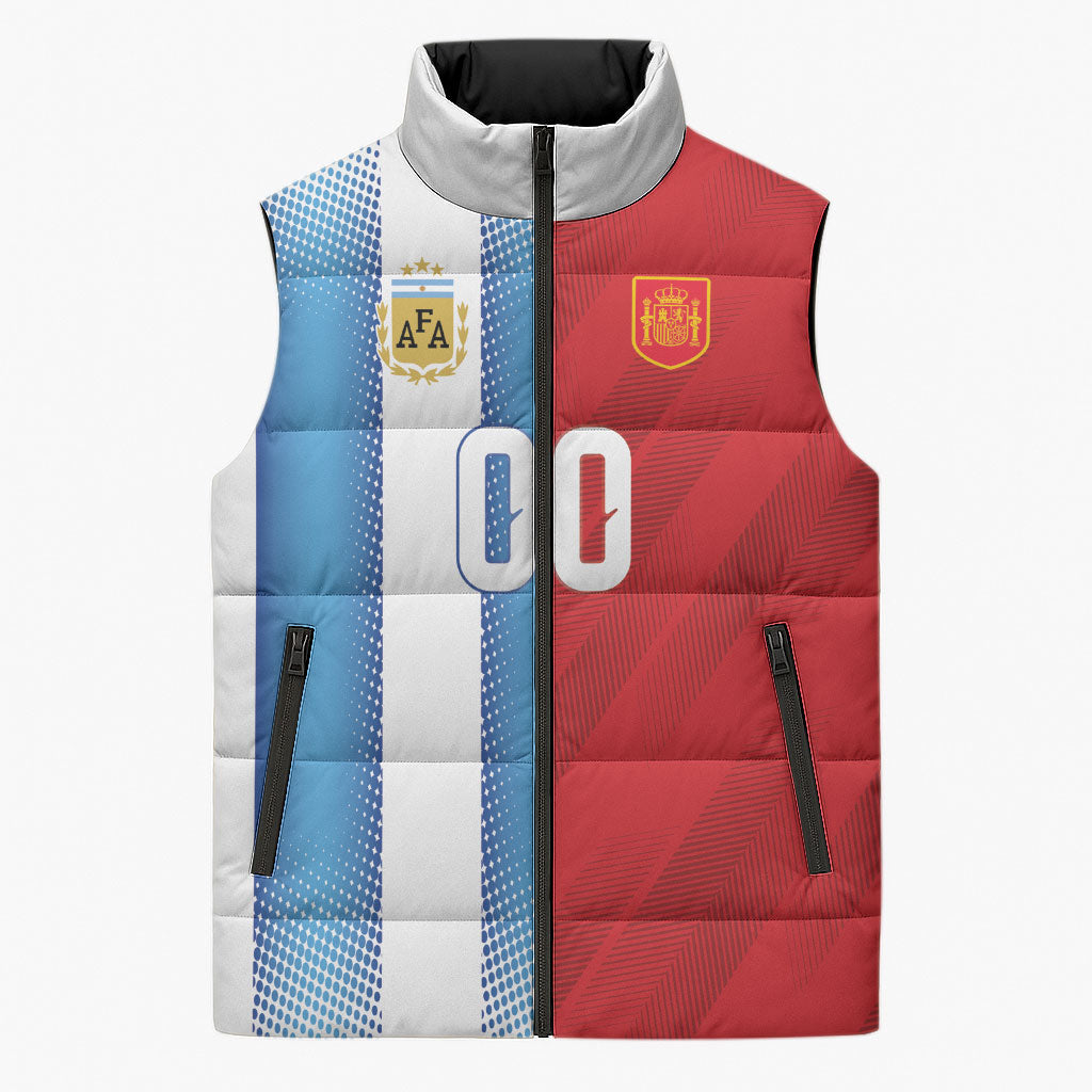 Custom Espana Argentina 2026 Sleeveless Puffer Jacket Copa Mundial Final