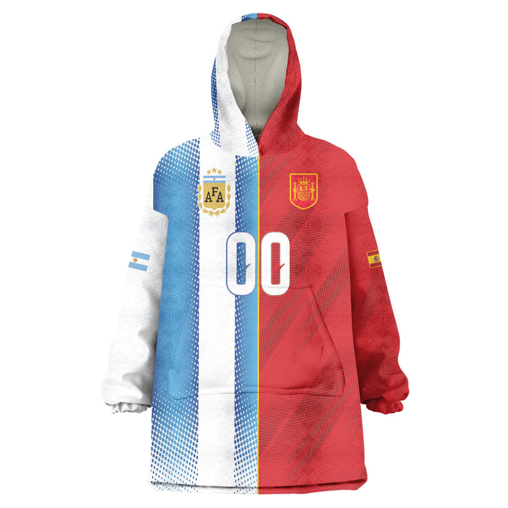 Custom Espana Argentina 2026 Wearable Blanket Hoodie Copa Mundial Final