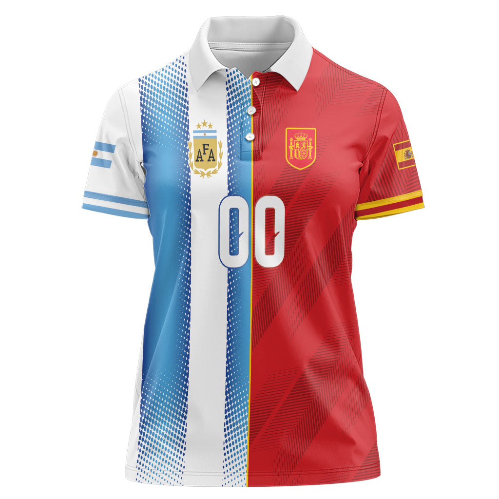Custom Espana Argentina 2026 Women Polo Shirt Copa Mundial Final
