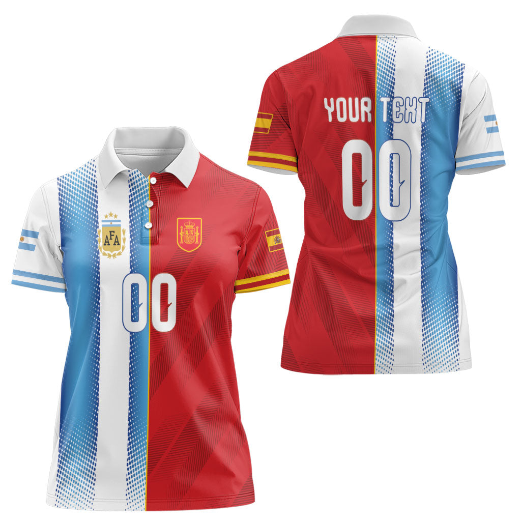 Custom Espana Argentina 2026 Women Polo Shirt Copa Mundial Final