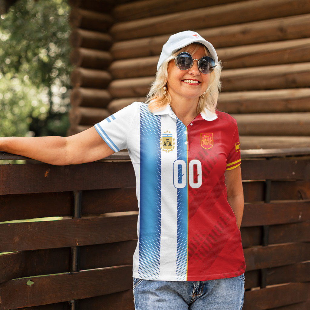 Custom Espana Argentina 2026 Women Polo Shirt Copa Mundial Final