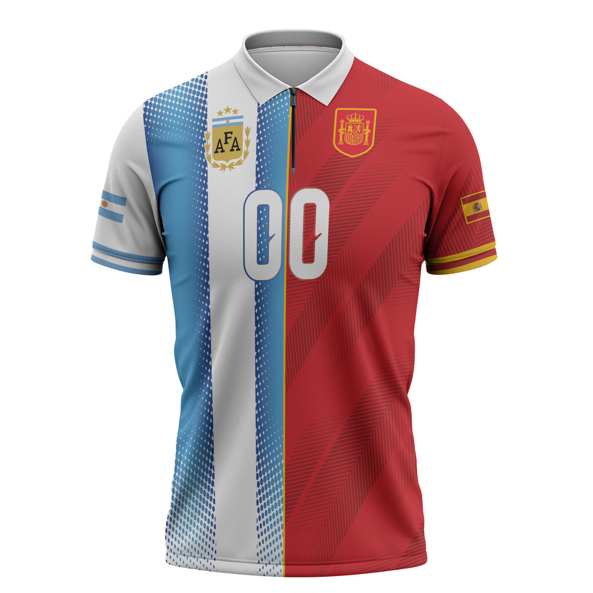 Custom Espana Argentina 2026 Zipper Polo Shirt Copa Mundial Final