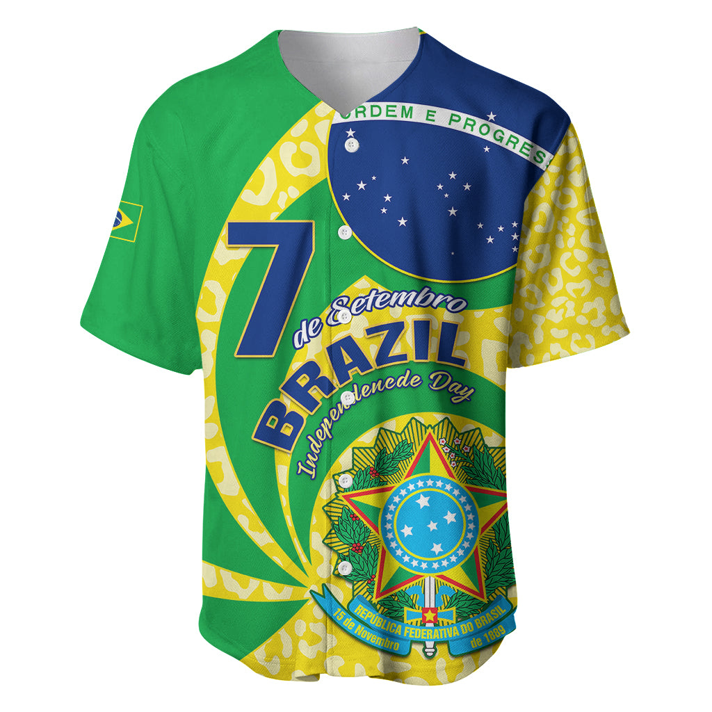 Brazil Independence Day Baseball Jersey Sete de Setembro Flag Style - Wonder Print Shop