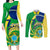 Brazil Independence Day Couples Matching Long Sleeve Bodycon Dress and Long Sleeve Button Shirts Sete de Setembro Flag Style - Wonder Print Shop
