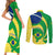 Brazil Independence Day Couples Matching Short Sleeve Bodycon Dress and Long Sleeve Button Shirts Sete de Setembro Flag Style - Wonder Print Shop