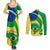 Brazil Independence Day Couples Matching Summer Maxi Dress and Long Sleeve Button Shirts Sete de Setembro Flag Style - Wonder Print Shop