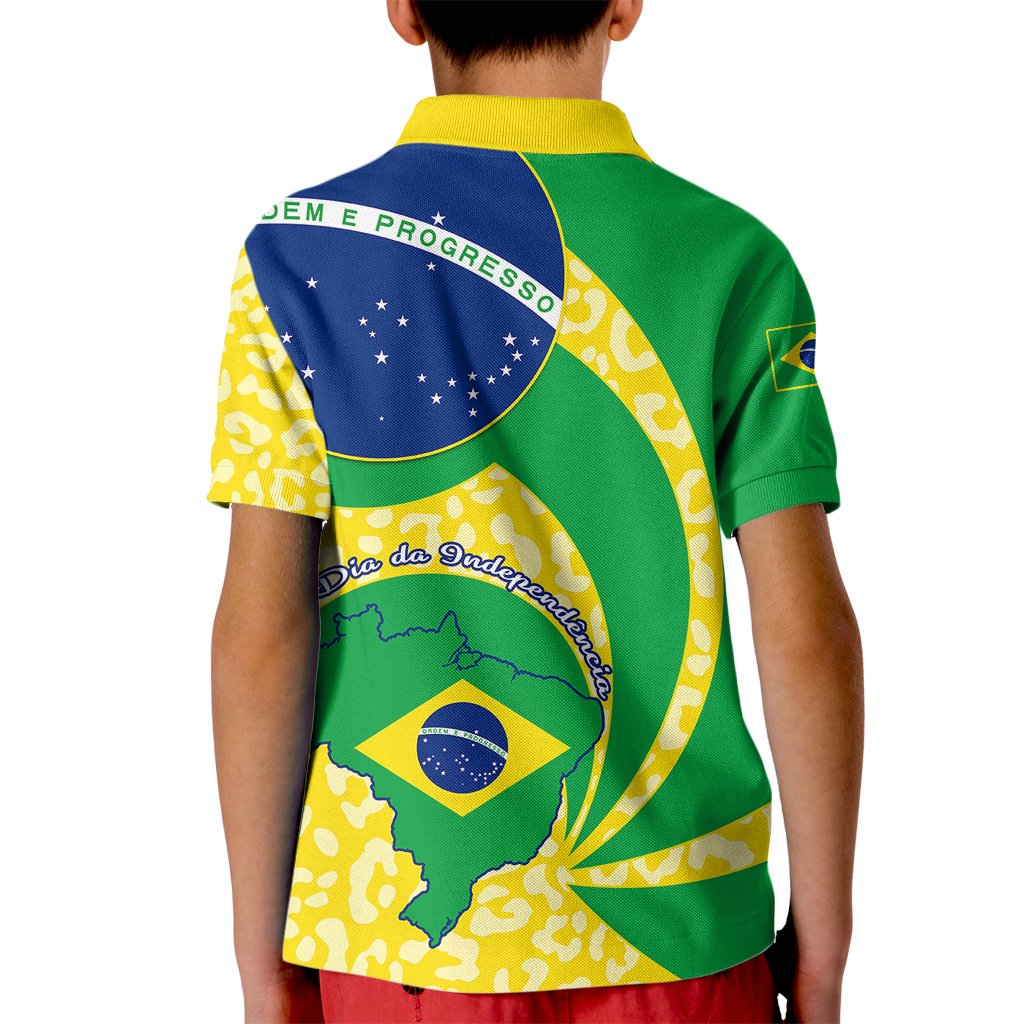 Brazil Independence Day Kid Polo Shirt Sete de Setembro Flag Style - Wonder Print Shop