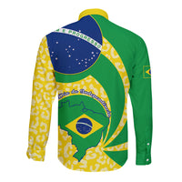 Brazil Independence Day Long Sleeve Button Shirt Sete de Setembro Flag Style - Wonder Print Shop