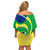 Brazil Independence Day Off Shoulder Short Dress Sete de Setembro Flag Style - Wonder Print Shop
