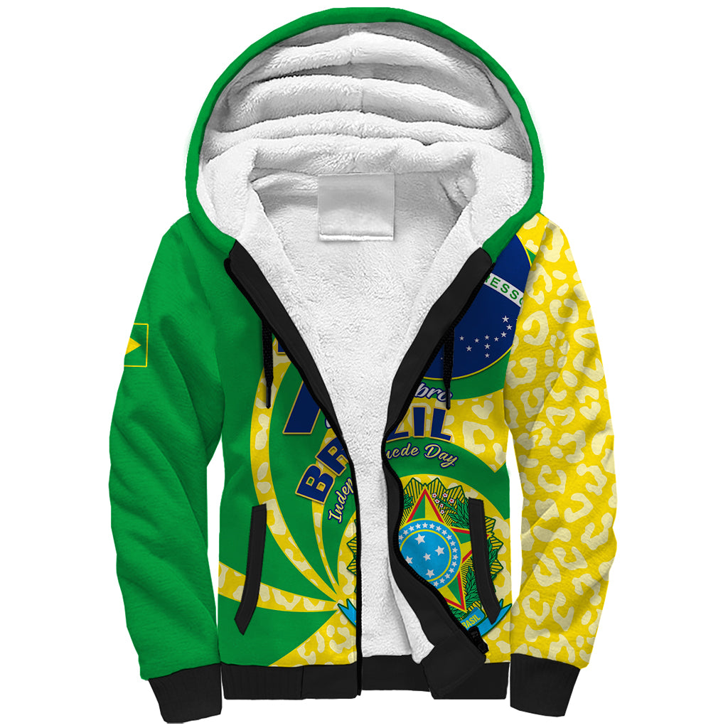 Brazil Independence Day Sherpa Hoodie Sete de Setembro Flag Style - Wonder Print Shop
