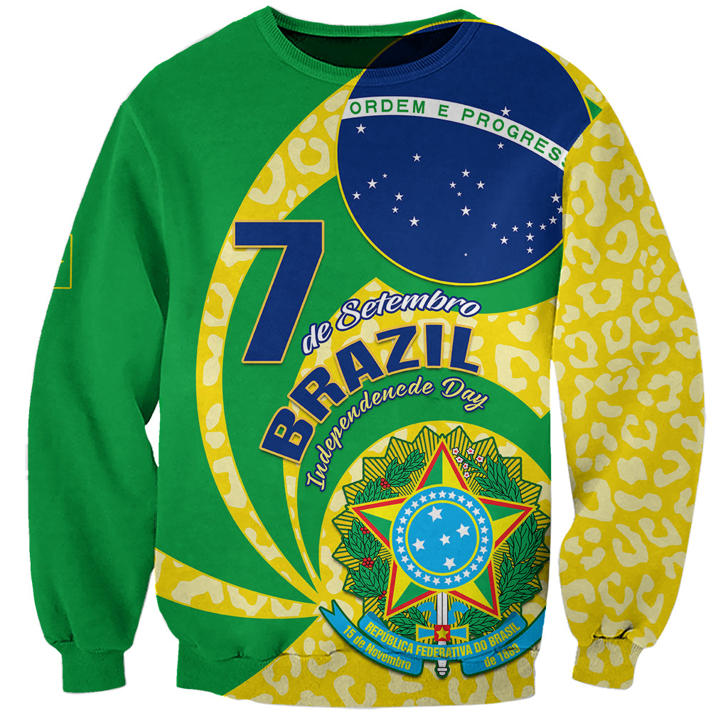Brazil Independence Day Sweatshirt Sete de Setembro Flag Style - Wonder Print Shop
