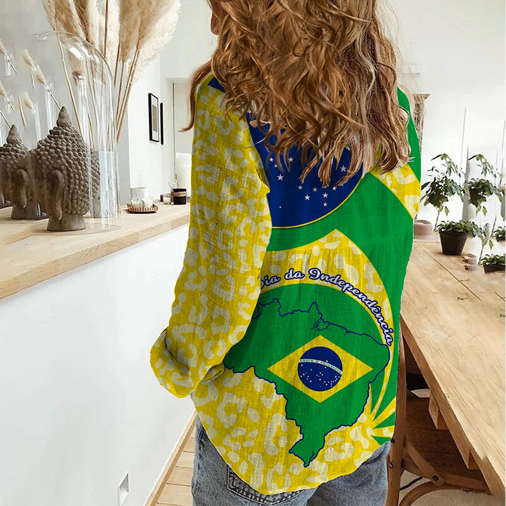 Brazil Independence Day Women Casual Shirt Sete de Setembro Flag Style - Wonder Print Shop