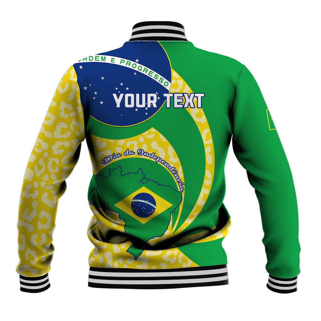 Personalised Brazil Independence Day Baseball Jacket Sete de Setembro Flag Style - Wonder Print Shop