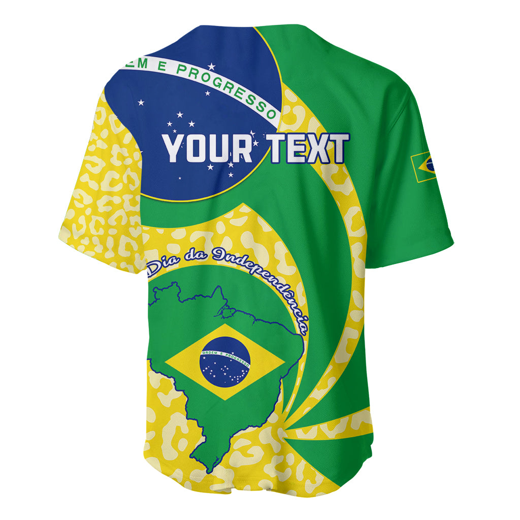 Personalised Brazil Independence Day Baseball Jersey Sete de Setembro Flag Style - Wonder Print Shop