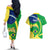 Personalised Brazil Independence Day Couples Matching Off The Shoulder Long Sleeve Dress and Hawaiian Shirt Sete de Setembro Flag Style - Wonder Print Shop
