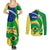 Personalised Brazil Independence Day Couples Matching Summer Maxi Dress and Long Sleeve Button Shirts Sete de Setembro Flag Style - Wonder Print Shop