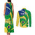 Personalised Brazil Independence Day Couples Matching Tank Maxi Dress and Long Sleeve Button Shirts Sete de Setembro Flag Style - Wonder Print Shop