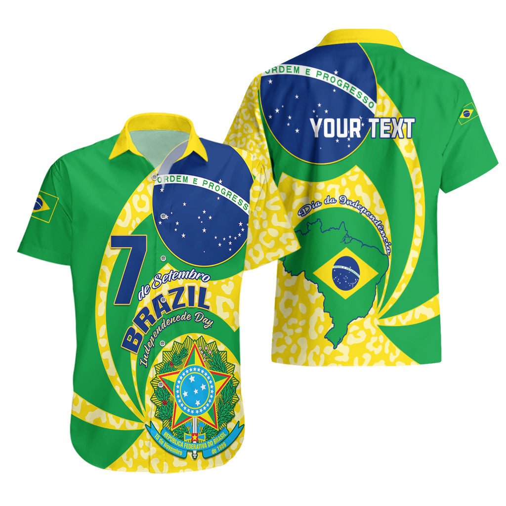 Personalised Brazil Independence Day Hawaiian Shirt Sete de Setembro Flag Style - Wonder Print Shop