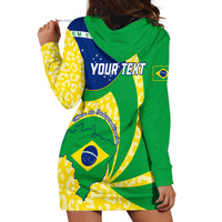 Personalised Brazil Independence Day Hoodie Dress Sete de Setembro Flag Style - Wonder Print Shop