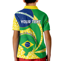 Personalised Brazil Independence Day Kid Polo Shirt Sete de Setembro Flag Style - Wonder Print Shop
