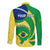 Personalised Brazil Independence Day Long Sleeve Button Shirt Sete de Setembro Flag Style - Wonder Print Shop