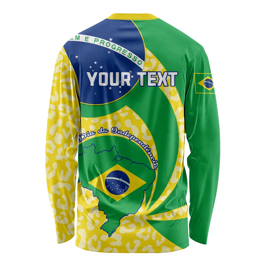 Personalised Brazil Independence Day Long Sleeve Shirt Sete de Setembro Flag Style LT01
