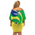 Personalised Brazil Independence Day Off Shoulder Short Dress Sete de Setembro Flag Style - Wonder Print Shop