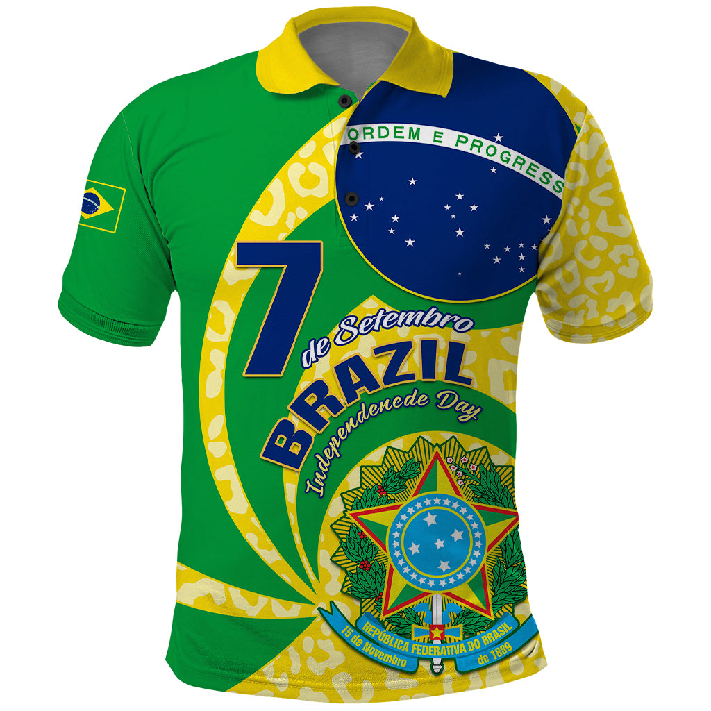 Personalised Brazil Independence Day Polo Shirt Sete de Setembro Flag Style - Wonder Print Shop