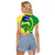 Personalised Brazil Independence Day Raglan Cropped T Shirt Sete de Setembro Flag Style - Wonder Print Shop