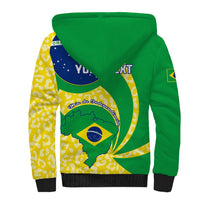 Personalised Brazil Independence Day Sherpa Hoodie Sete de Setembro Flag Style - Wonder Print Shop
