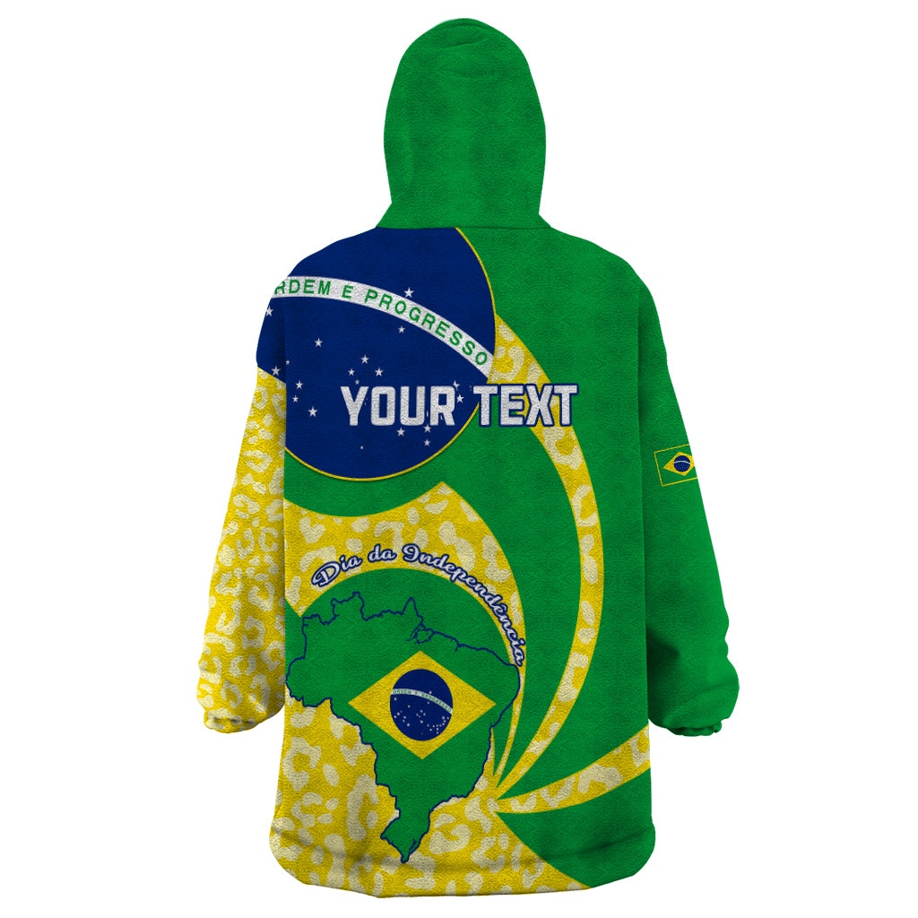 Personalised Brazil Independence Day Wearable Blanket Hoodie Sete de Setembro Flag Style - Wonder Print Shop