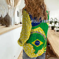 Personalised Brazil Independence Day Women Casual Shirt Sete de Setembro Flag Style - Wonder Print Shop