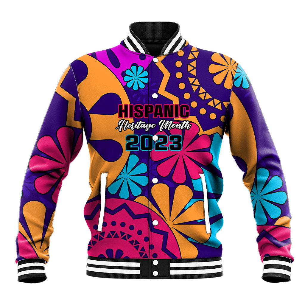 United States National Hispanic Heritage Month Baseball Jacket Mes Nacional de la Herencia Hispana Special Version - Wonder Print Shop