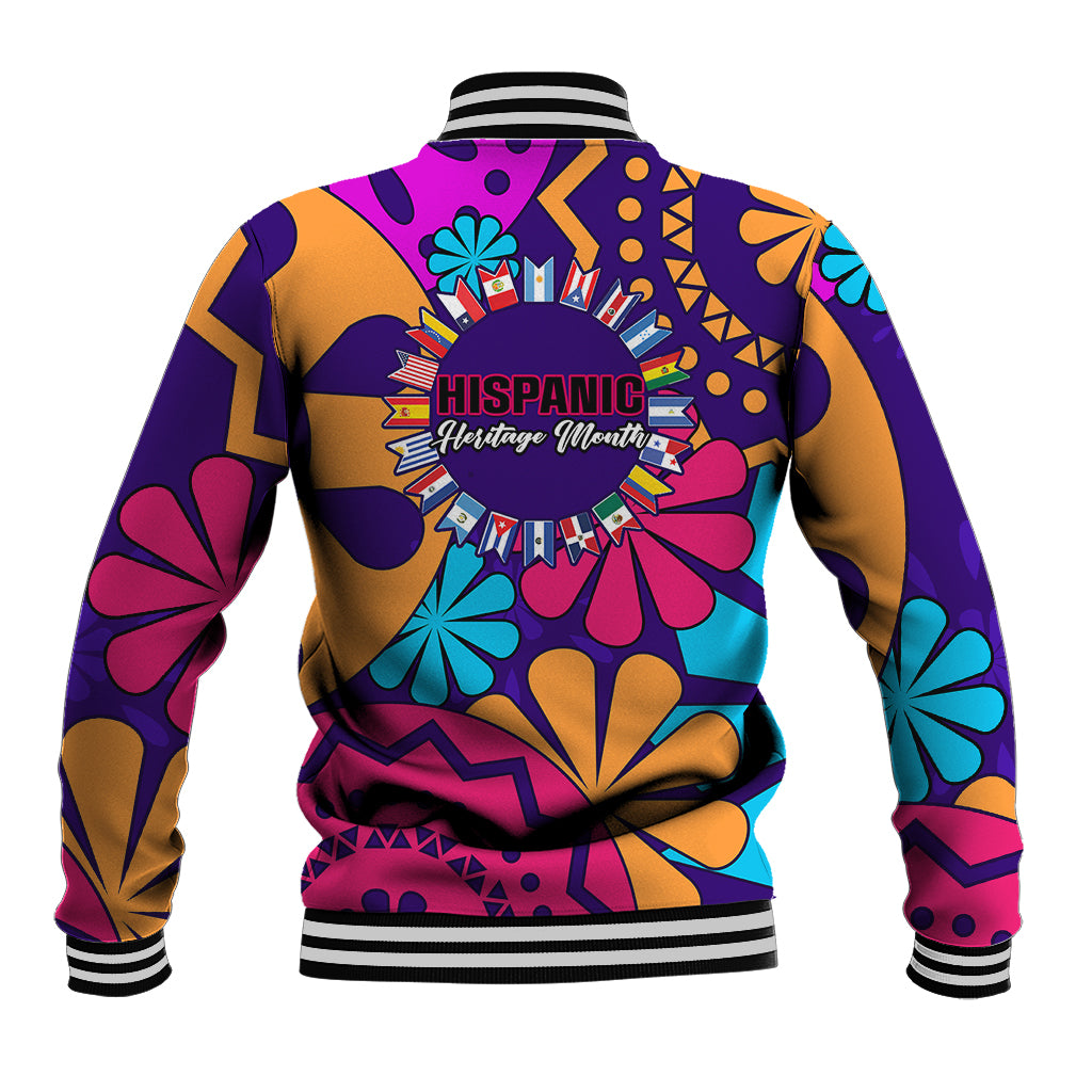 United States National Hispanic Heritage Month Baseball Jacket Mes Nacional de la Herencia Hispana Special Version - Wonder Print Shop