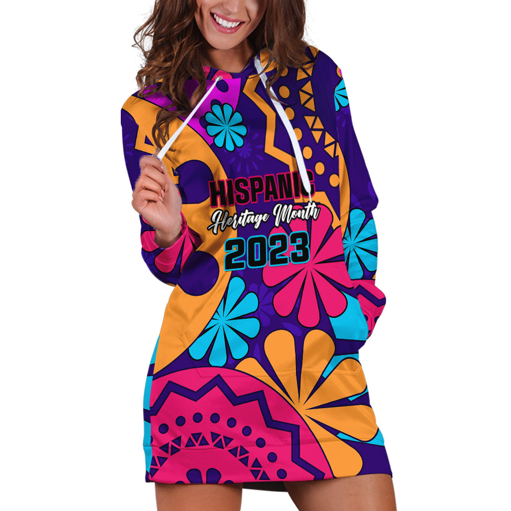 United States National Hispanic Heritage Month Hoodie Dress Mes Nacional de la Herencia Hispana Special Version - Wonder Print Shop