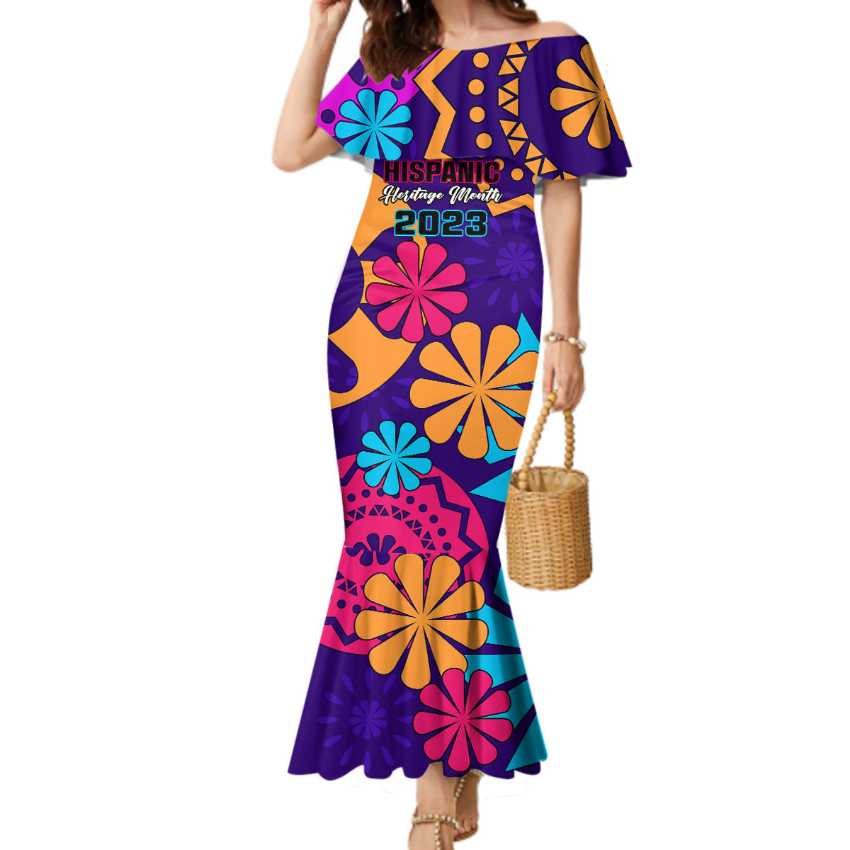 United States National Hispanic Heritage Month Mermaid Dress Mes Nacional de la Herencia Hispana Special Version - Wonder Print Shop