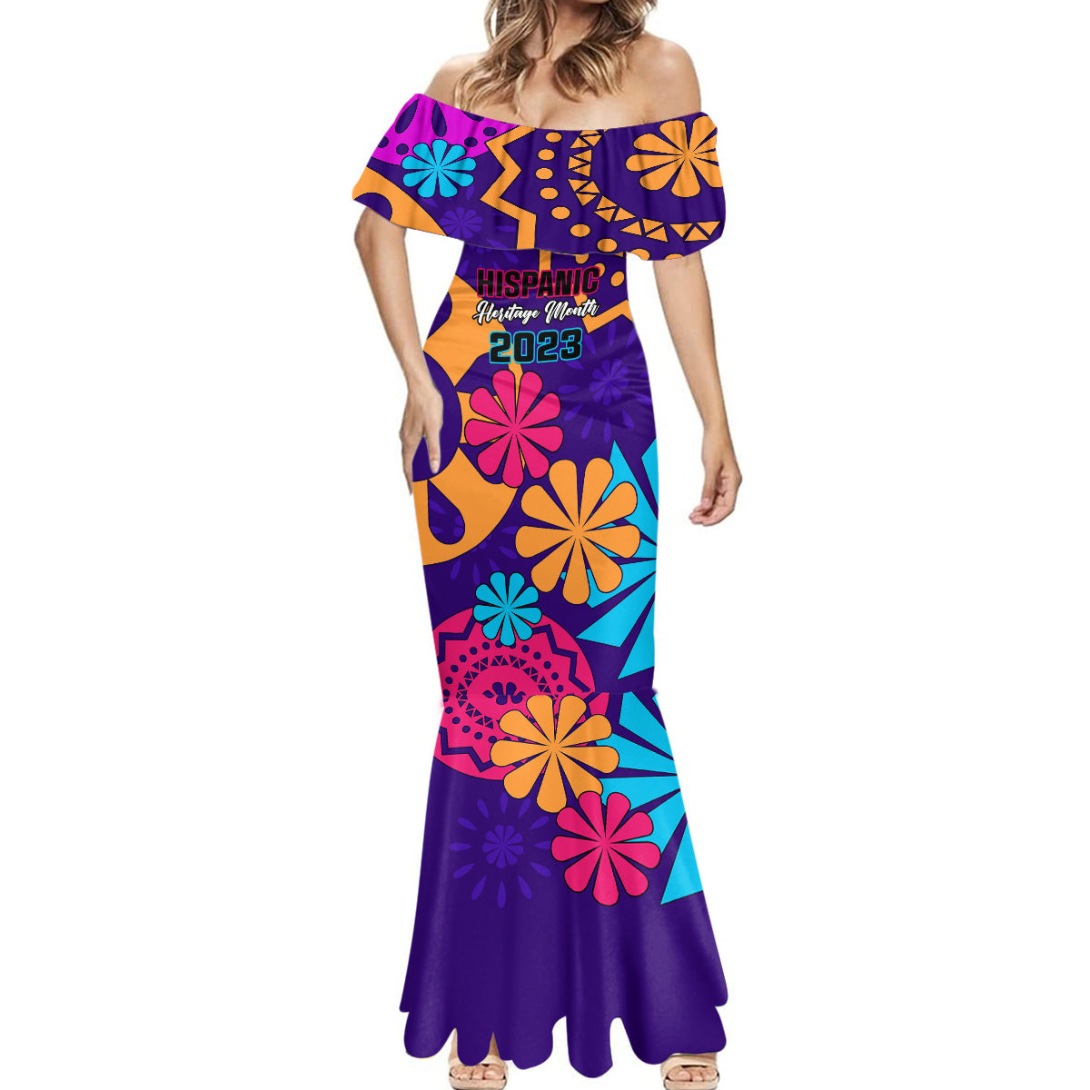 United States National Hispanic Heritage Month Mermaid Dress Mes Nacional de la Herencia Hispana Special Version - Wonder Print Shop