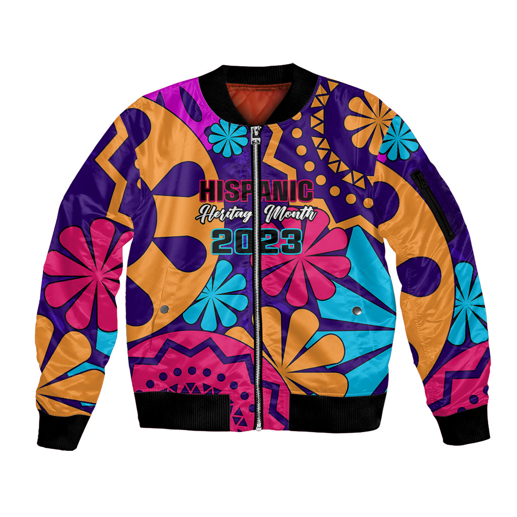 United States National Hispanic Heritage Month Sleeve Zip Bomber Jacket Mes Nacional de la Herencia Hispana Special Version - Wonder Print Shop