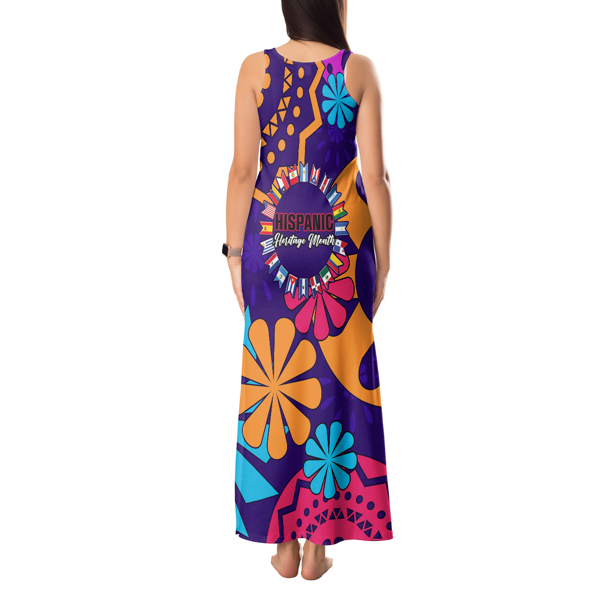 United States National Hispanic Heritage Month Tank Maxi Dress Mes Nacional de la Herencia Hispana Special Version - Wonder Print Shop