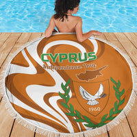 Personalized Cyprus Independence Day 1960 Beach Blanket Kbrs Cumhuriyeti Curve Style - Wonder Print Shop