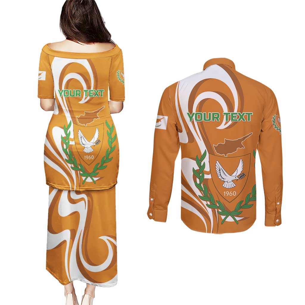 Personalized Cyprus Independence Day 1960 Couples Matching Puletasi and Long Sleeve Button Shirt Kbrs Cumhuriyeti Curve Style - Wonder Print Shop