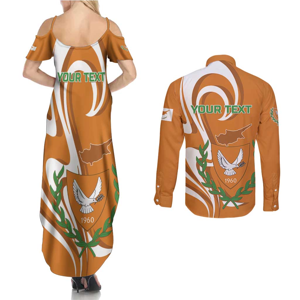 Personalized Cyprus Independence Day 1960 Couples Matching Summer Maxi Dress and Long Sleeve Button Shirt Kbrs Cumhuriyeti Curve Style - Wonder Print Shop