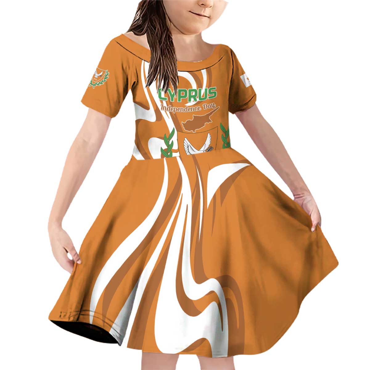 Personalized Cyprus Independence Day 1960 Family Matching Off Shoulder Short Dress and Hawaiian Shirt Kbrs Cumhuriyeti Curve Style - Wonder Print Shop