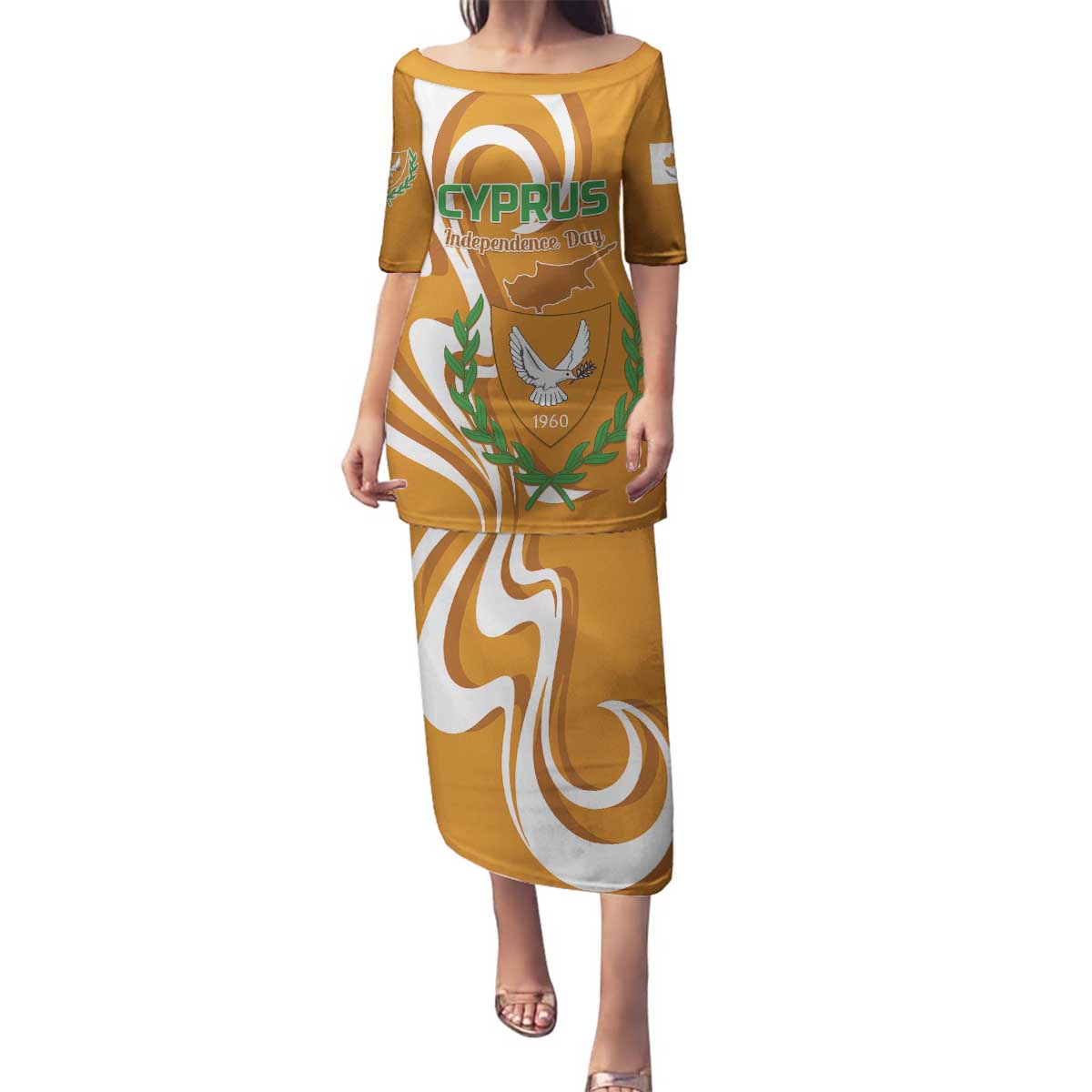 Personalized Cyprus Independence Day 1960 Family Matching Puletasi and Hawaiian Shirt Kbrs Cumhuriyeti Curve Style - Wonder Print Shop