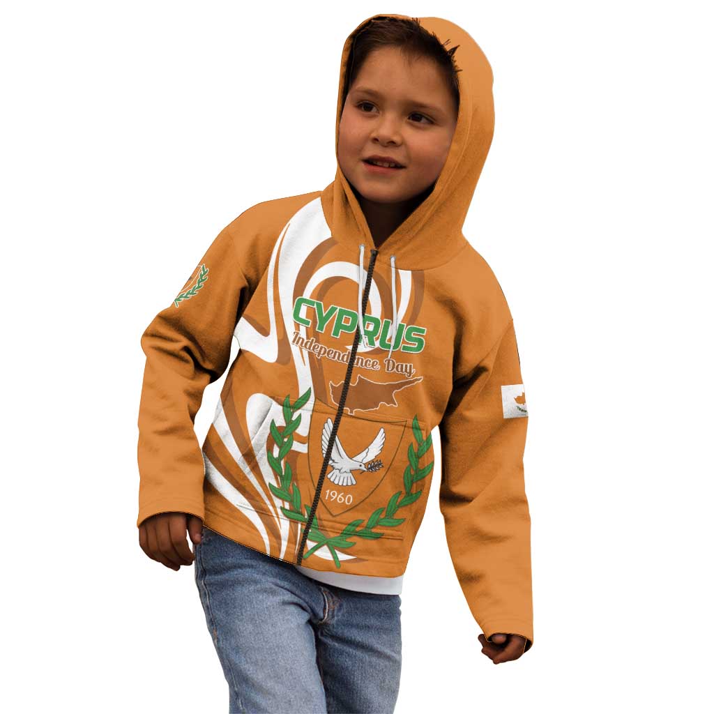 Personalized Cyprus Independence Day 1960 Kid Hoodie Kbrs Cumhuriyeti Curve Style - Wonder Print Shop