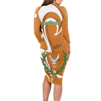 Personalized Cyprus Independence Day 1960 Long Sleeve Bodycon Dress Kbrs Cumhuriyeti Curve Style - Wonder Print Shop